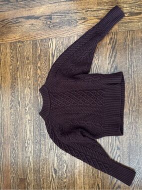 Emilia Wickstead Cable Knit Wool Sweater - Dark Brown
